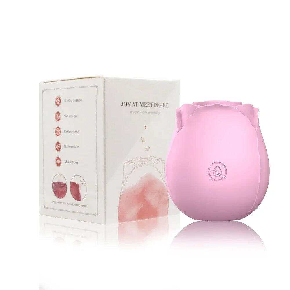 Rose Shape Vagina Sucking Vibrator: Intimate Nipple Sucker with Oral Licking and Clitoris Stimulation - Powerful Sex Toy for Women