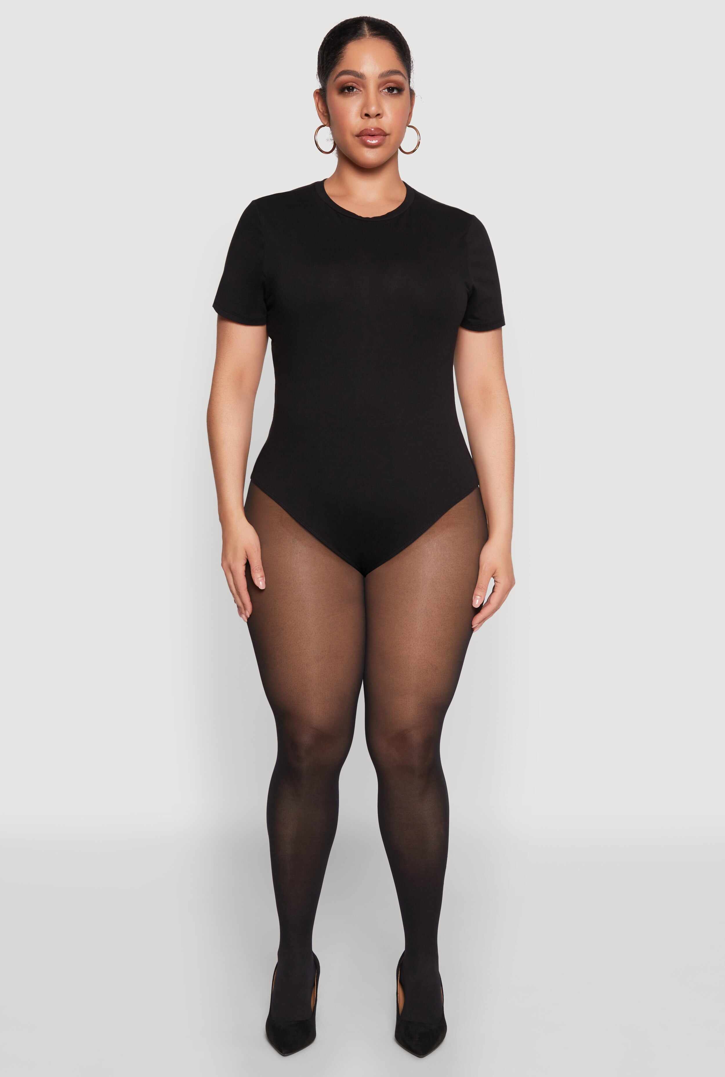 Plus Size Short Sleeve Bodysuit