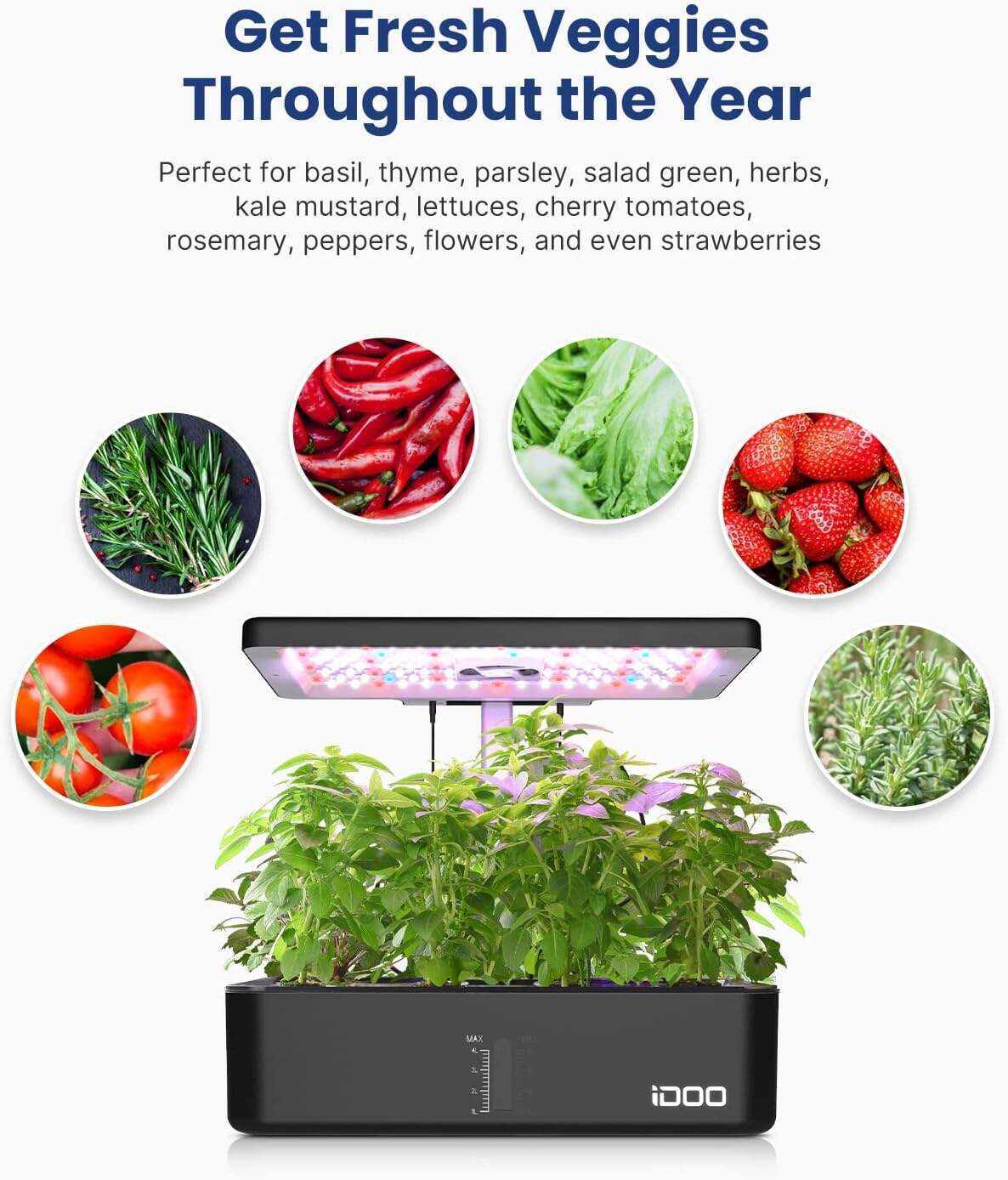 Hydroponics Growing System 12Pods, Indoor Garden with LED Grow Light