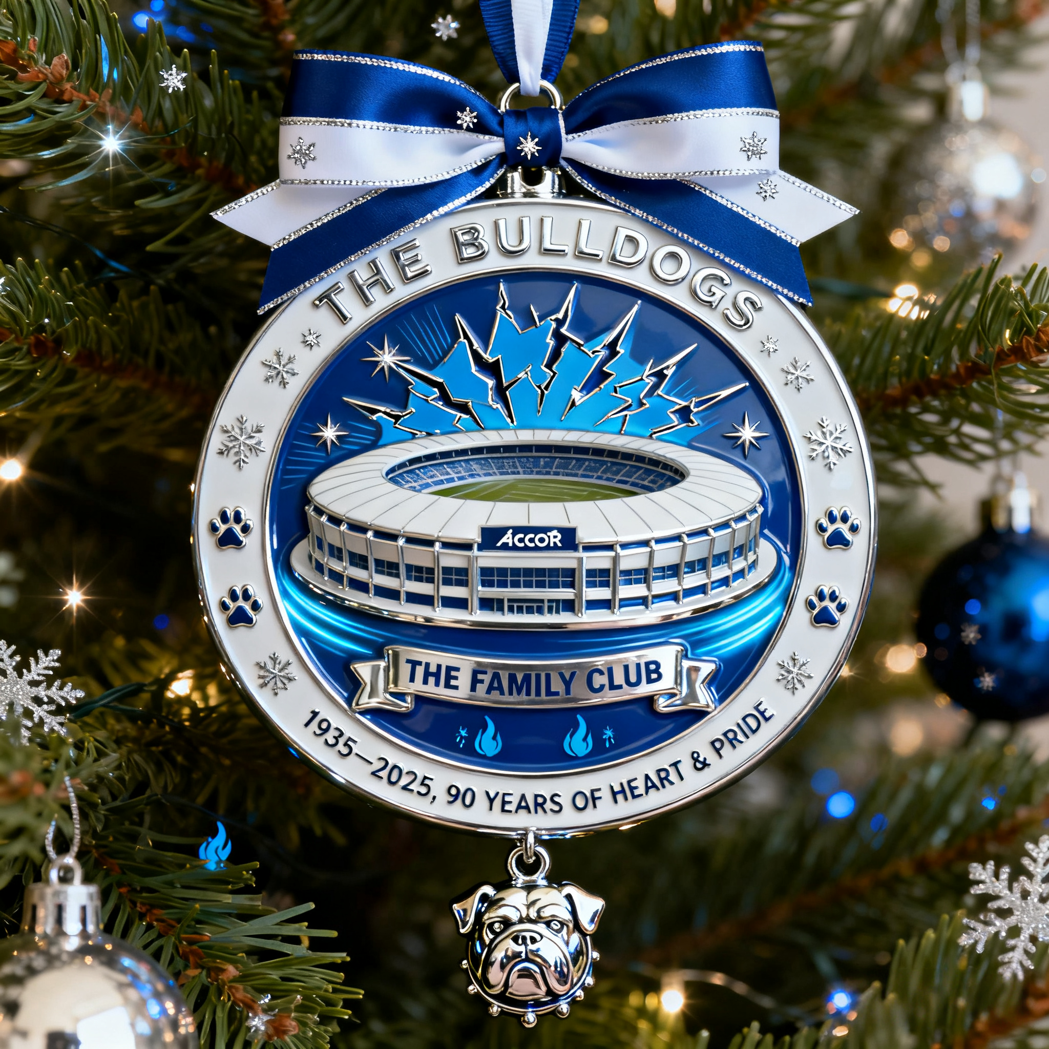 Bulldogs ACCOR STADIUM Christmas Bell Ornament