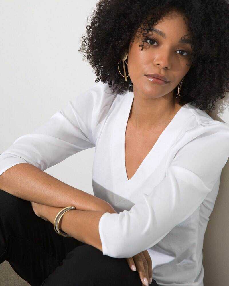 Puff Drape Sleeve Tee Black