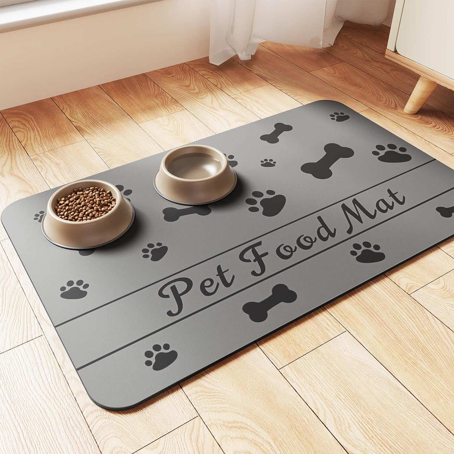 Pet Feeding Mat-Absorbent Pet Placemat for Food and Water Bowl, with Waterproof Rubber Backing, Quick Dry Water Dispenser Mat for Dog and Cat (20