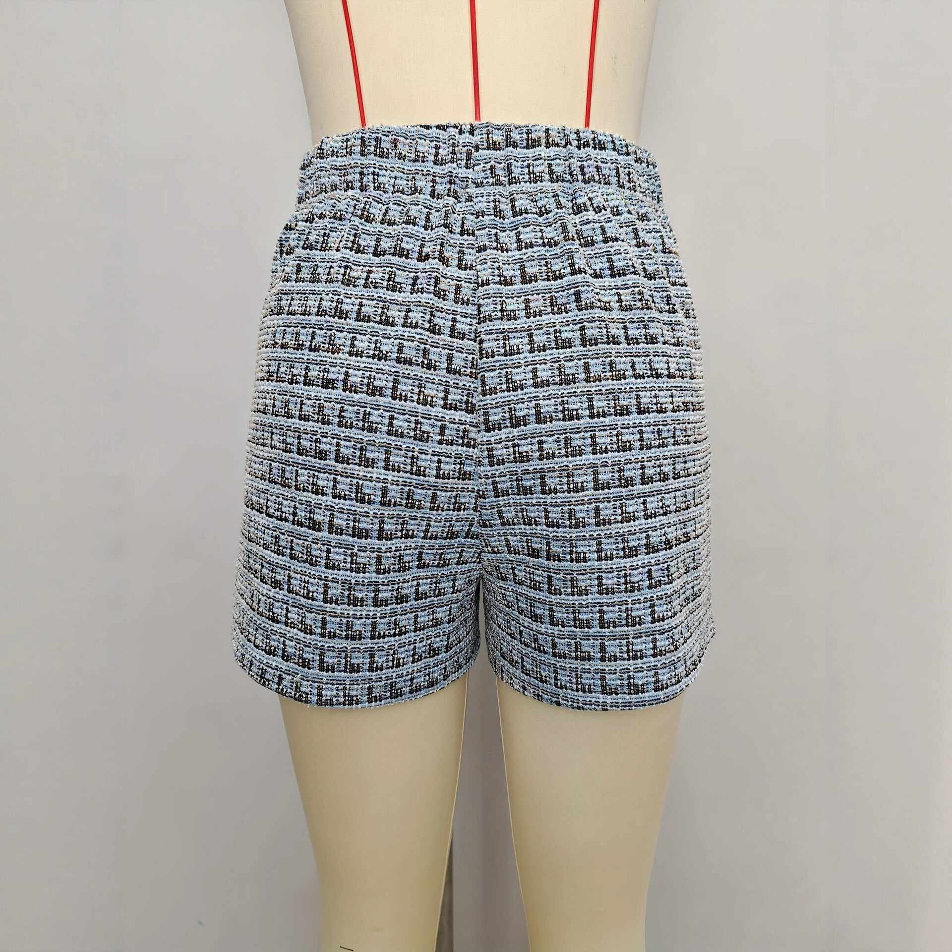 Fashionable Plaid Knitted Shorts For Women