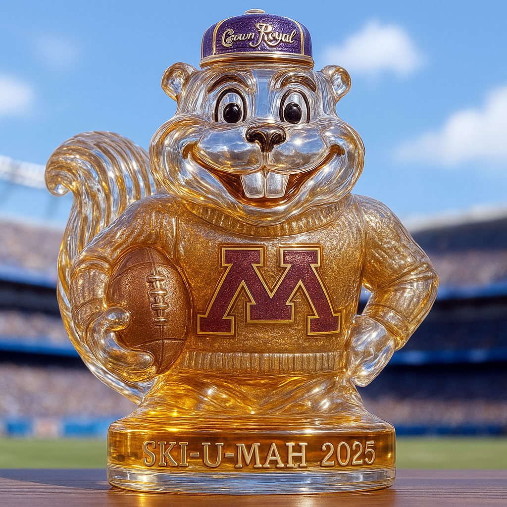 University of Minnesota Goldy Gopher Whiskey Bottle