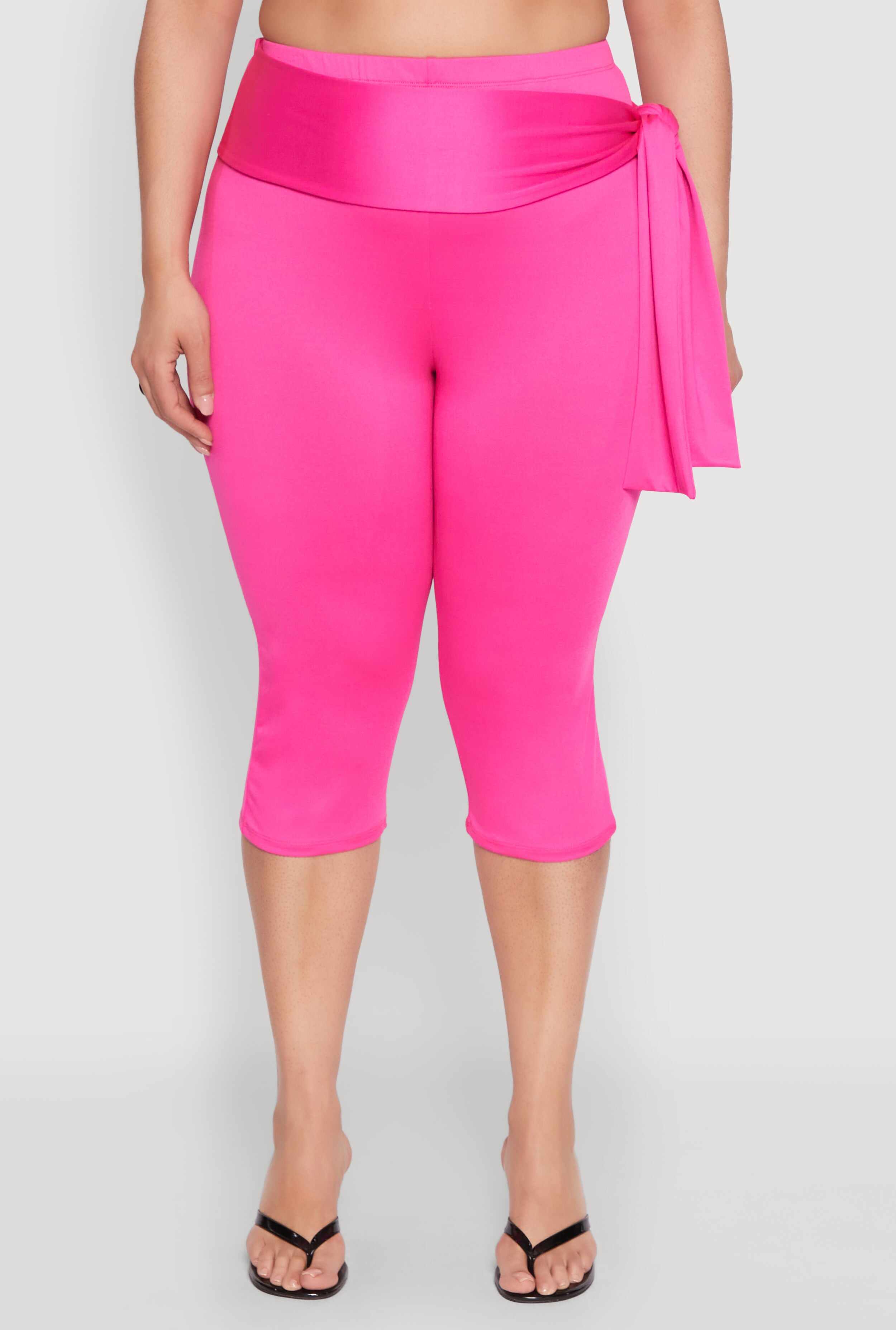 Plus Size Side Tie Capri Pants