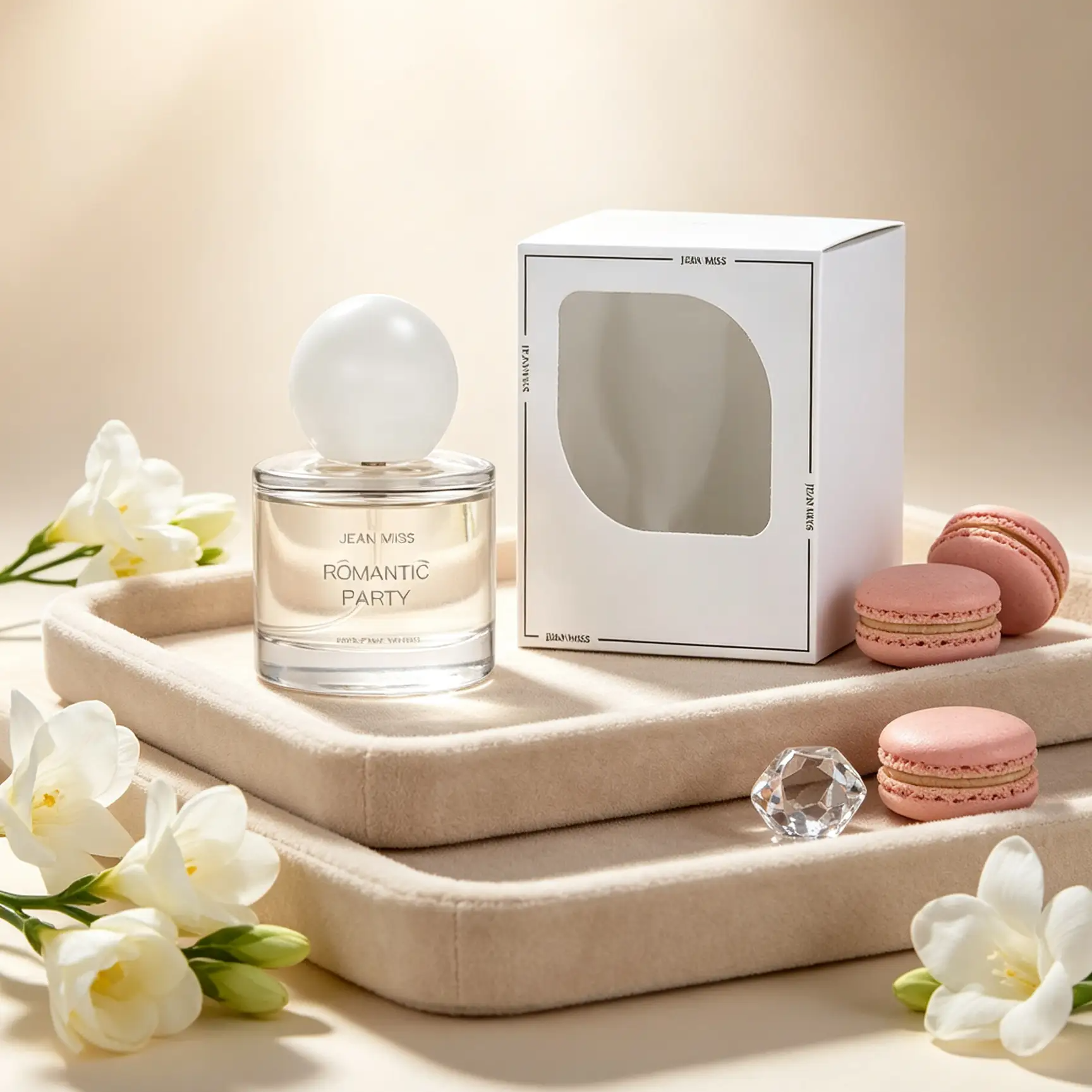 Romantic Party Eau de Toilette 50ml, White & Pink Frosted Round Ball Cap Perfume