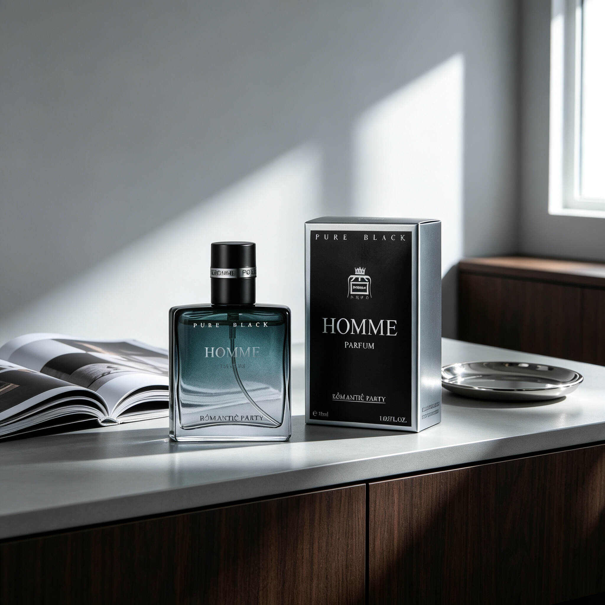 Pure Homme Men Cologne 30ml, Pure Black & Pure Blue Masculine Eau de Parfum