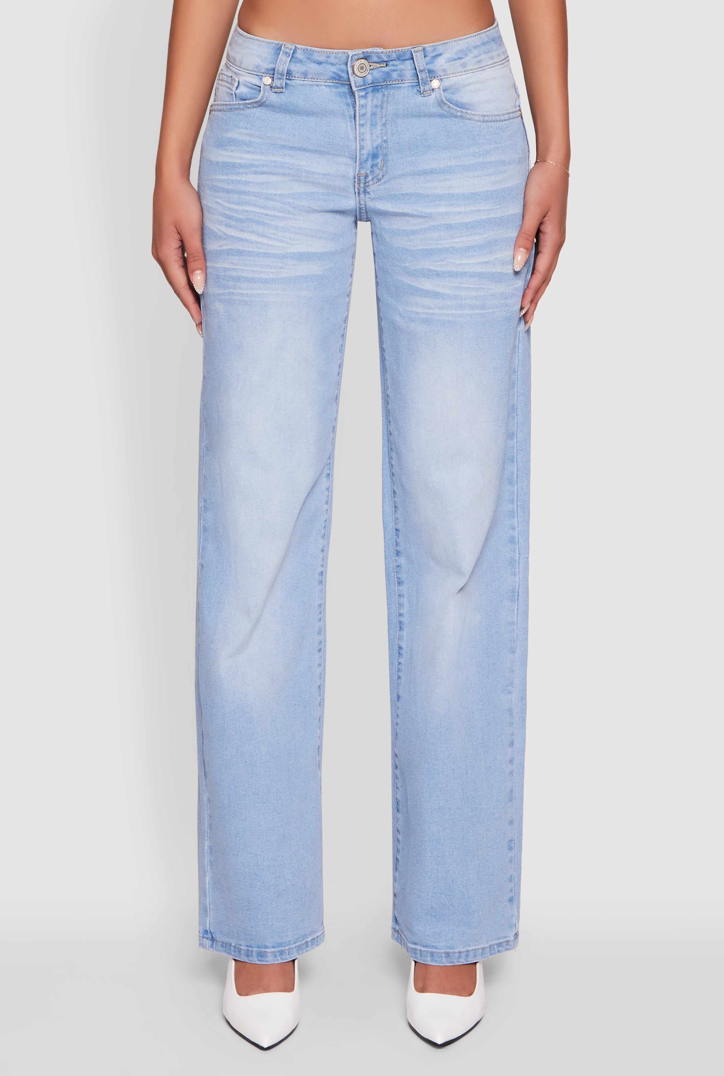 VIP Whiskered Stretch Straight Leg Jeans