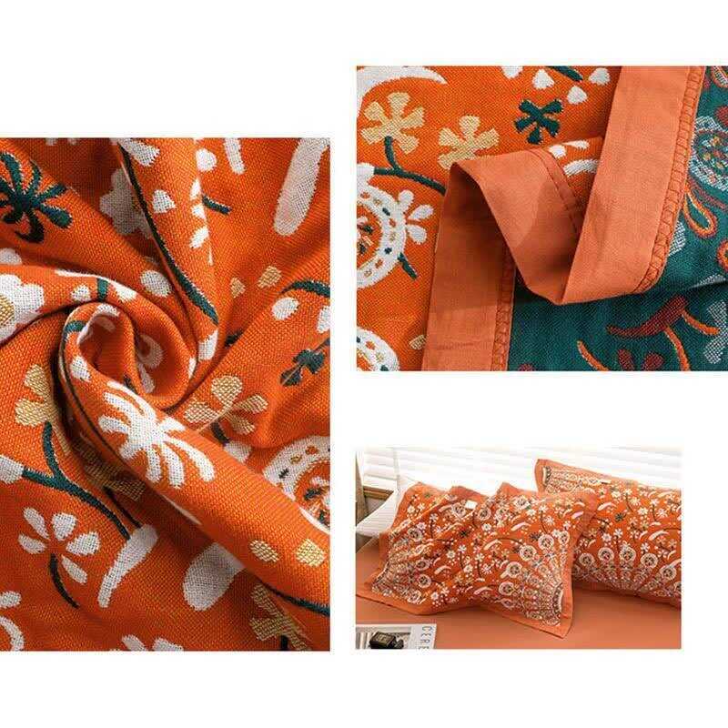 Flower Fireworks Pattern Cotton Gauze Quilt