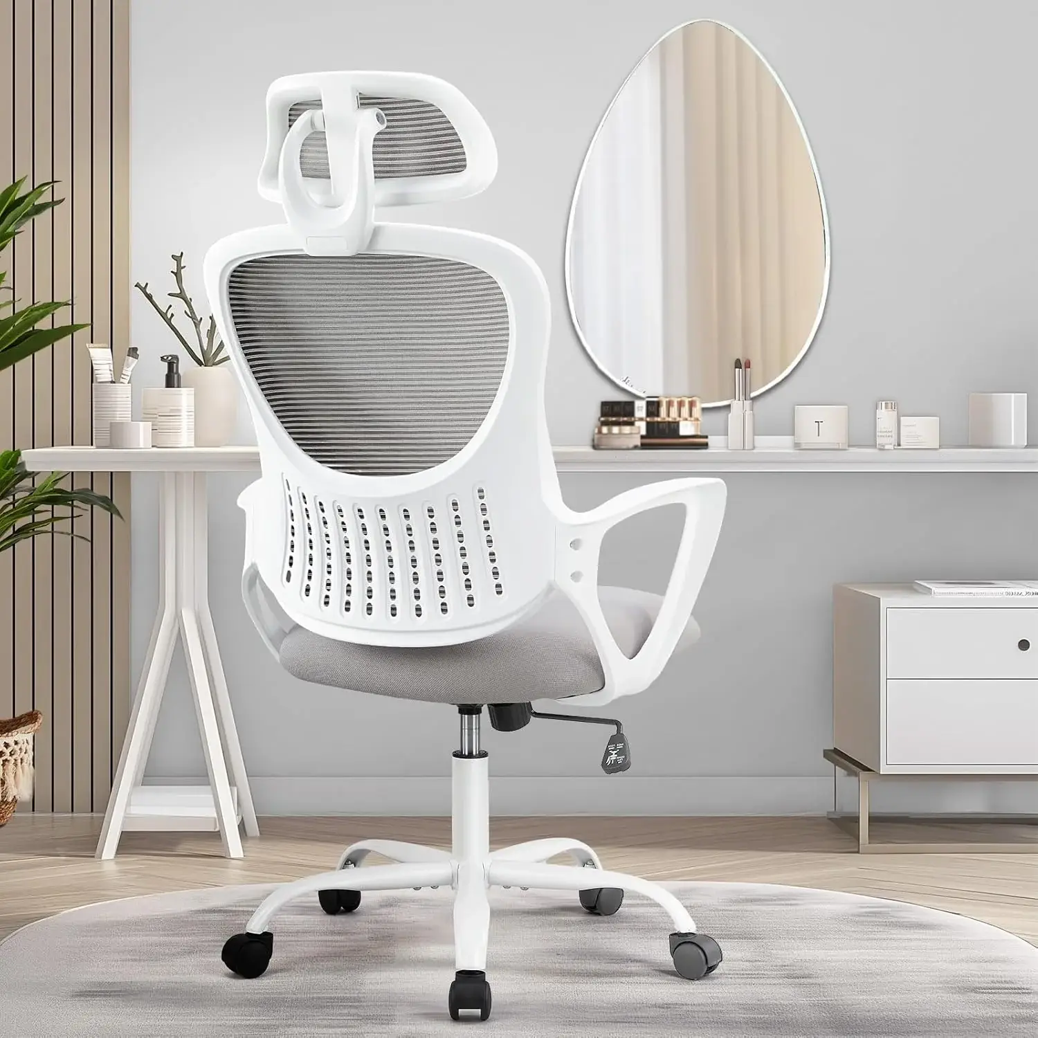 Ergonomic Office Chair, High Back Desk Chair with Headrest, Home Office Swivel Mesh Computer Chair, Executive Office Chair