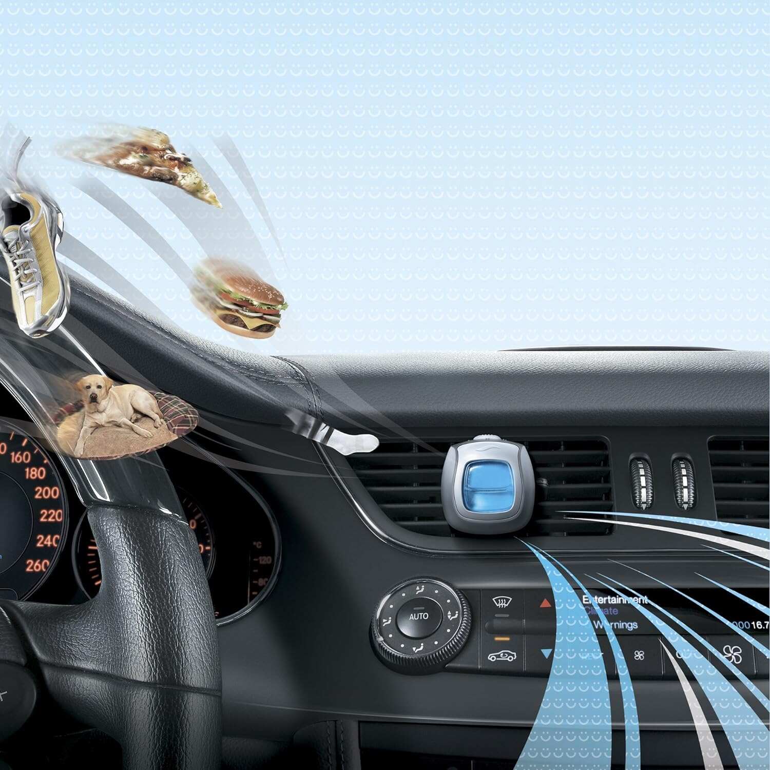 Febreze Car Air Fresheners, New Car Scent, Odor Eliminator for Strong Odors Car Vent Clips (2 Count)