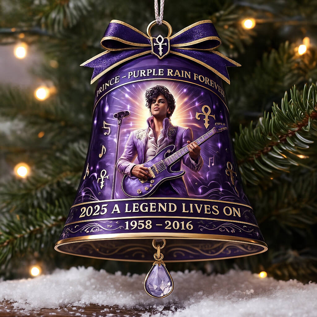 Prince “Purple Rain Forever” Christmas Bell Ornament