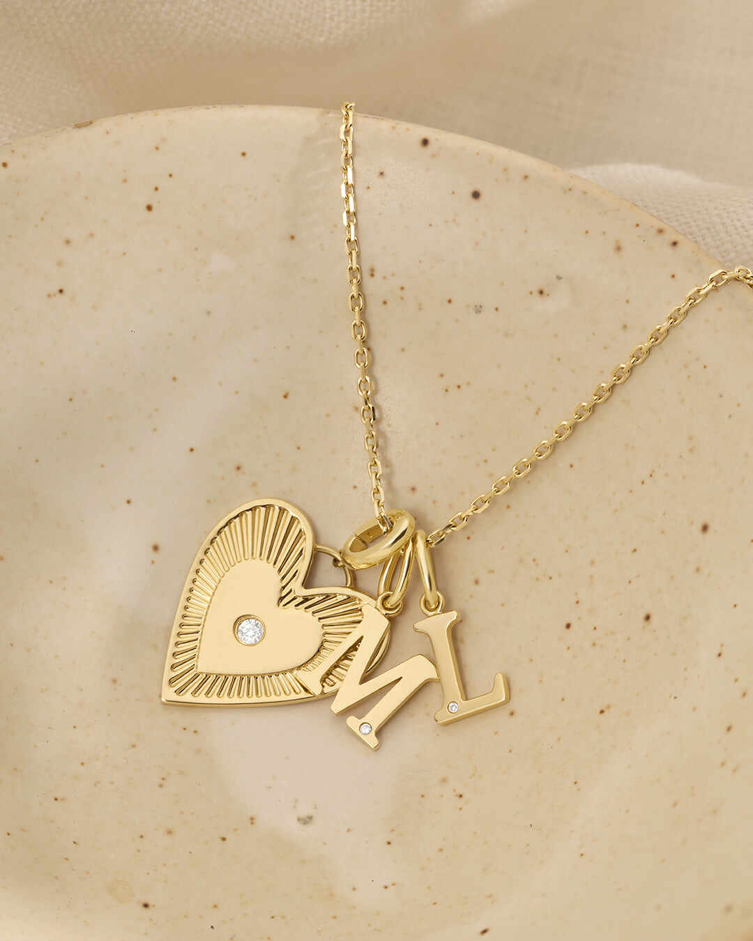 Diamond Vintage Alphabet Charm