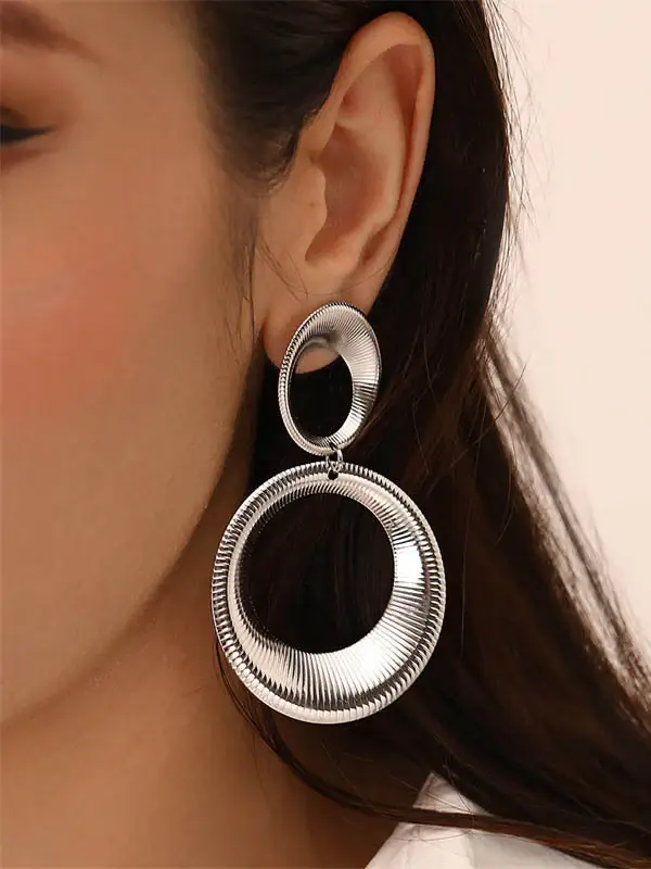 Double Hoop Drop Earrings