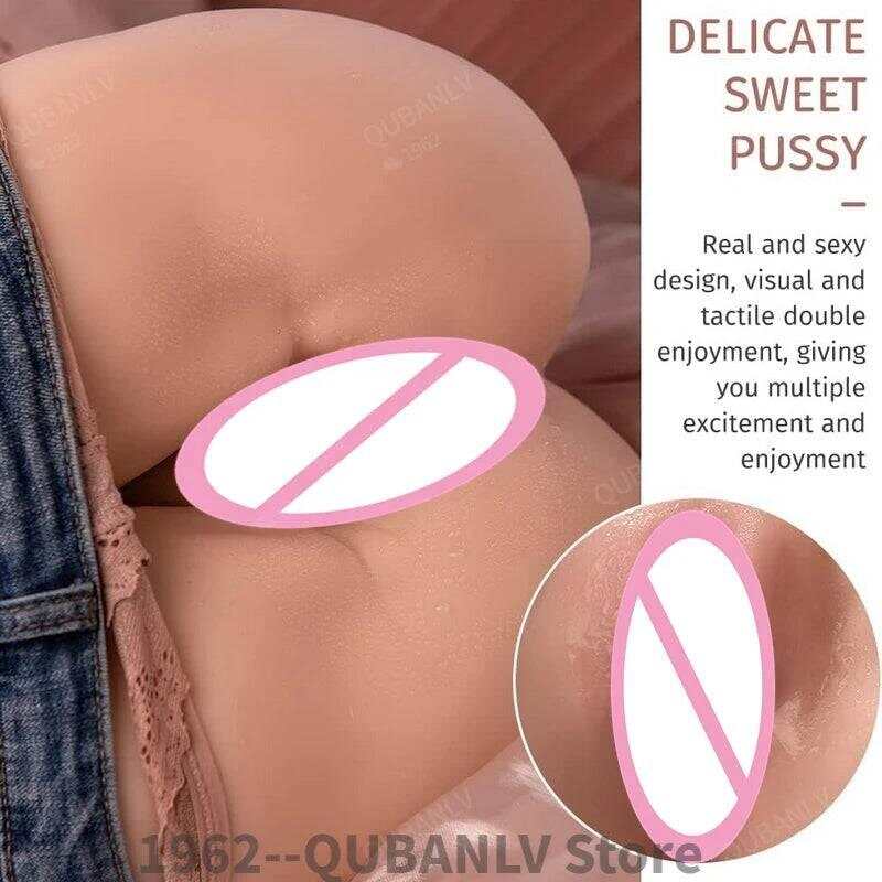Female Sexy Torso Sex Doll: Big Ass with Automatic Sucking and Vibrating Features, Realistic Life Size Pussy, 5 Vibrations and 5 Suction Modes