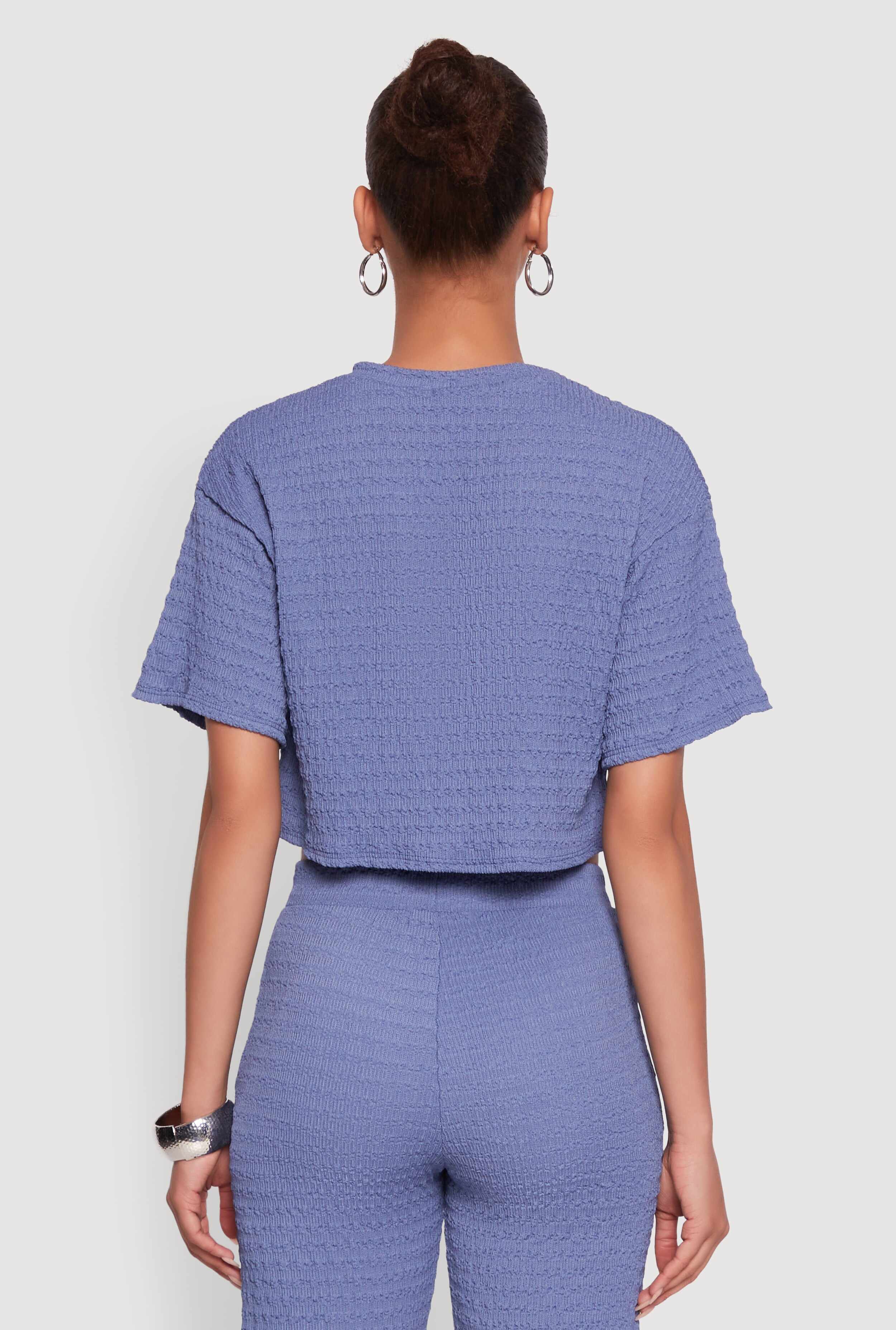 Textured Knit Boxy Crop Top