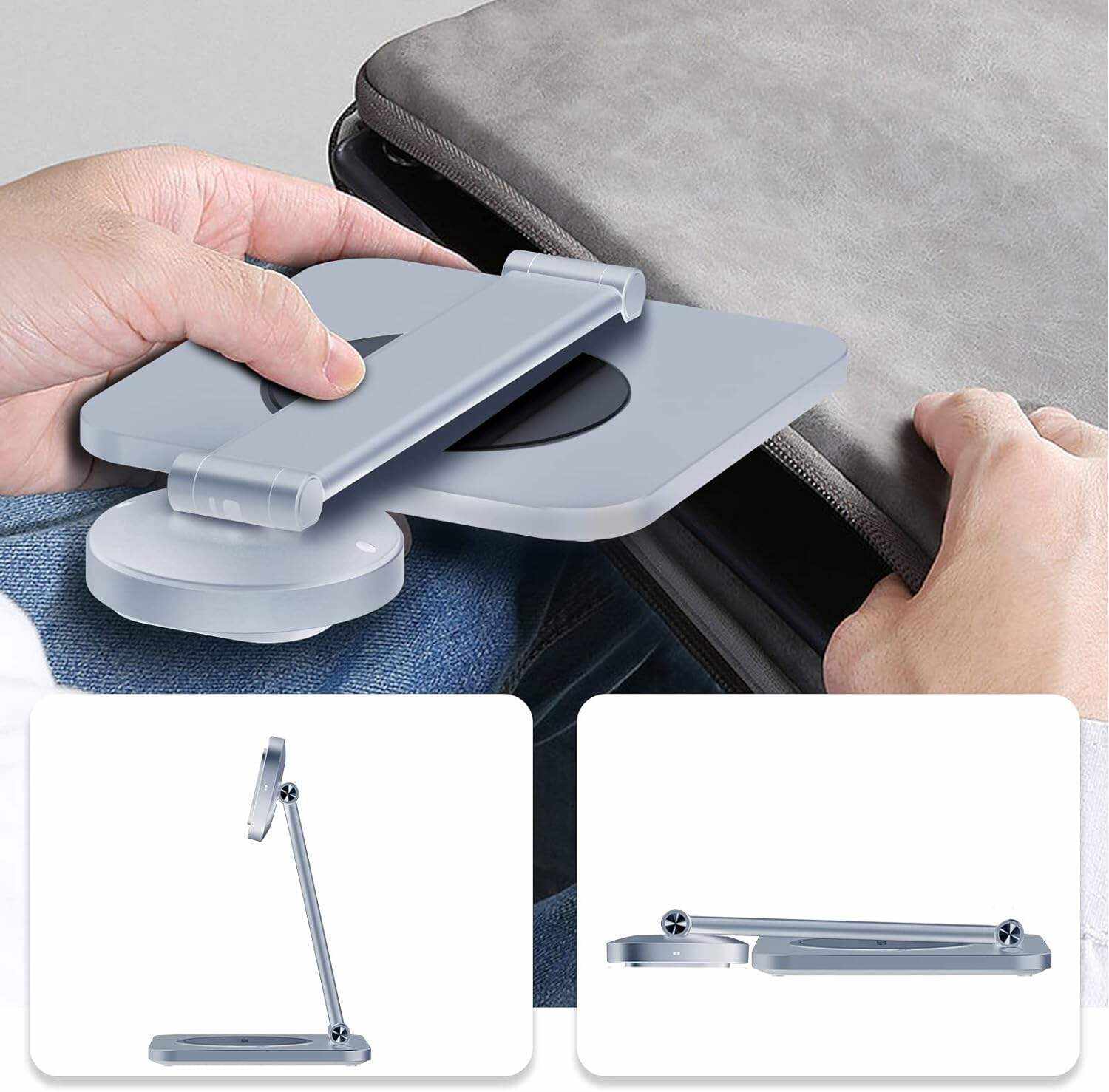 EMONITA Magnetic Stand with Charging Case for 10.2 Inch 7th / 8th / 9th Gen (2021/2020/2019). 18W USB C Fast Charging Cable Included, Foldable L Shape, Strong Magnets, 360 Rotation, 180 Tilt