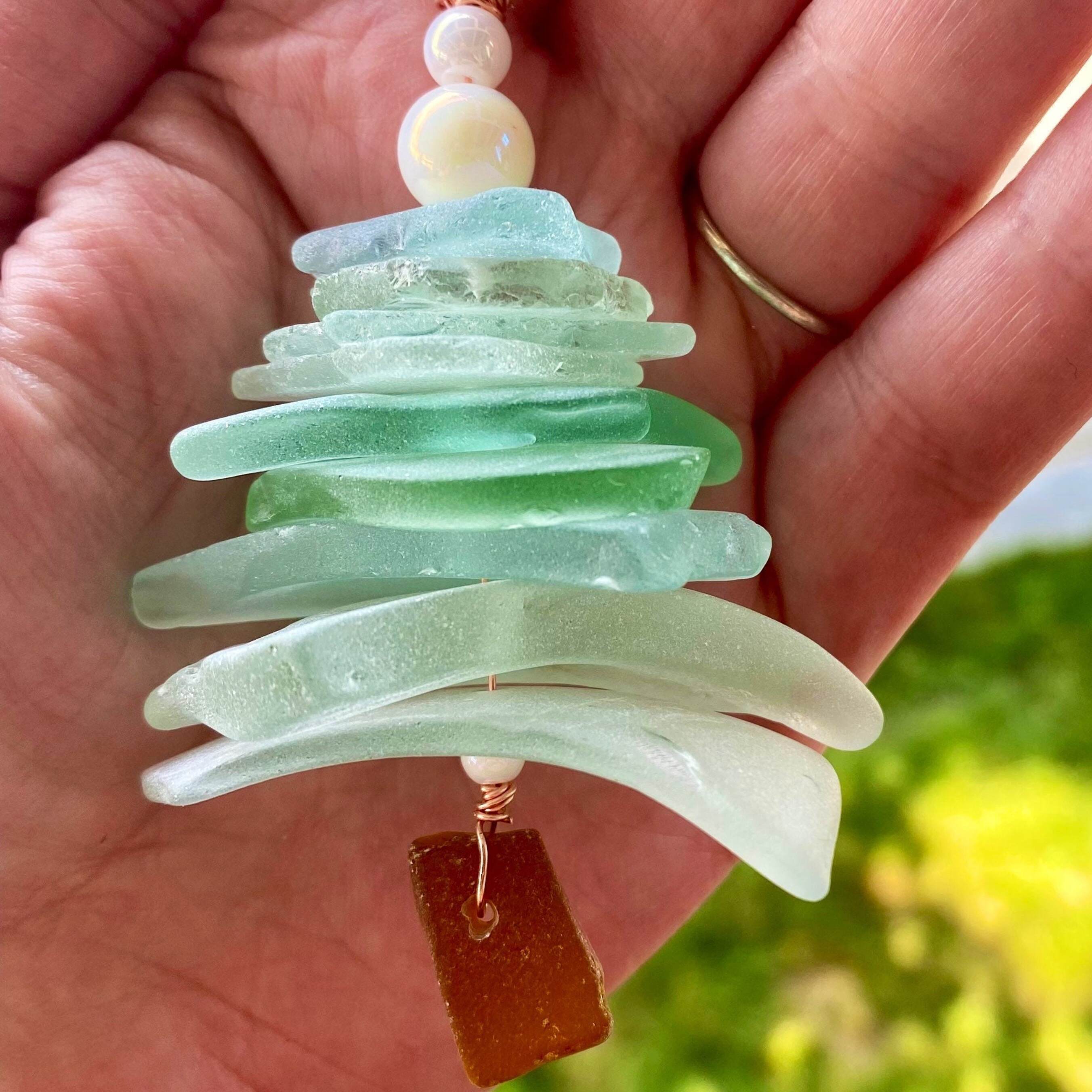 🎄Sea Glass Christmas Tree Ornament