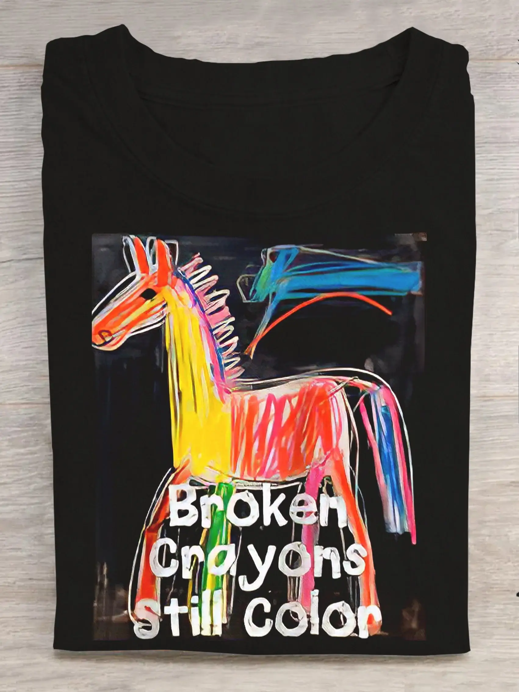 Women��s Men's Unisex Broken Crayons Still Color T-shirt