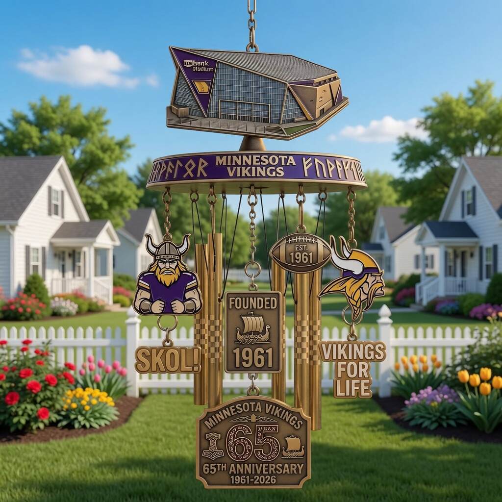 Minnesota Vikings 65th Anniversary Commemorative Wind Chime