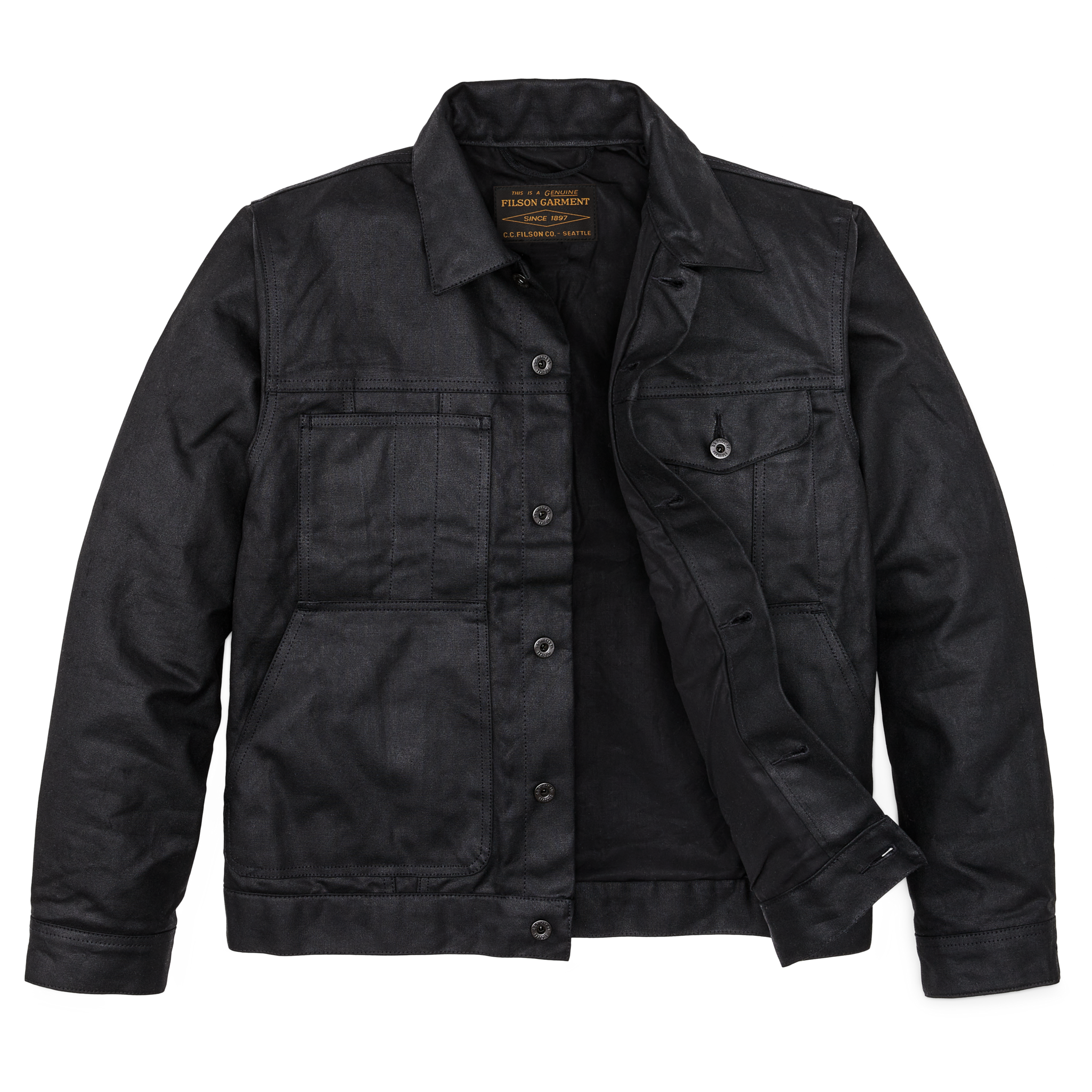 Tin Cloth Short Lined Cruiser Jacket - Black