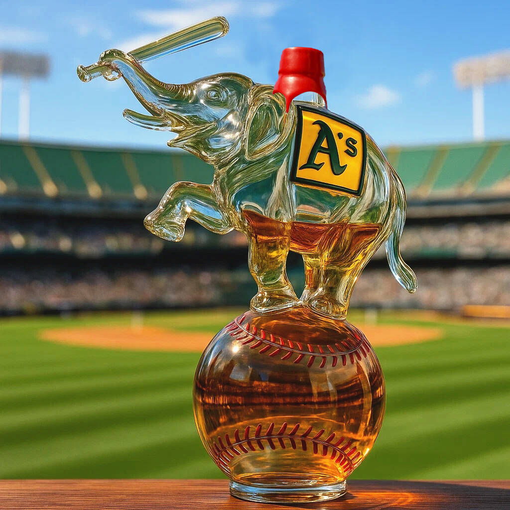 Oakland Athletics Whiskey Bottle