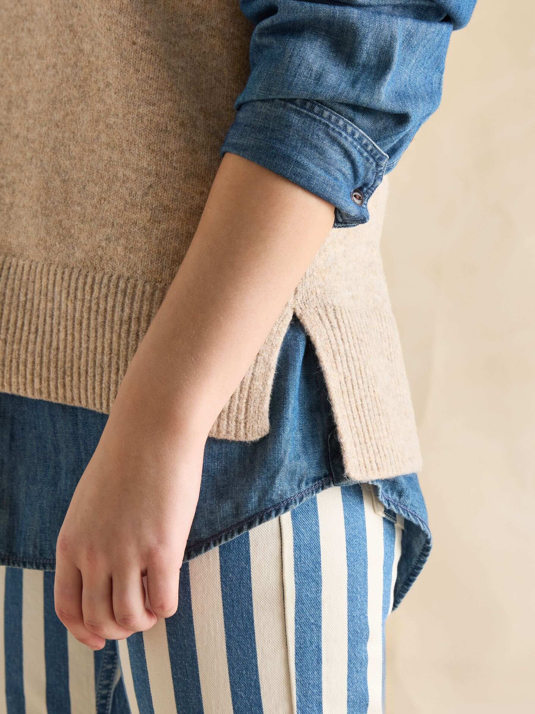 Holly Camel Brown Knitted Vest