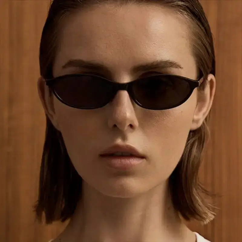 3 PCS Retro Oval Sunglasses for Women Chic Cat Eye 90s Sunnies Lightweight Narrow Shades Trendy UV Protection Sunglasses Vintage Rich Girl Sunglasses Women Sunglasseswomen summerwins