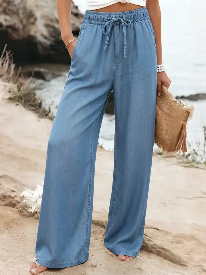 🔥Summer Arrivals🌟Women's Casual Tencel And Cotton Wide-leg Pants