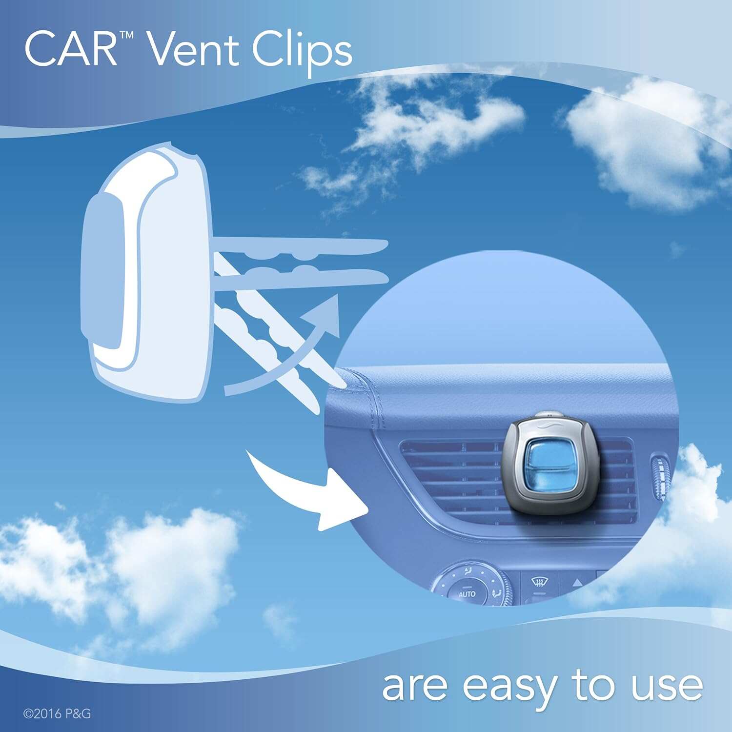 Febreze Car Air Fresheners, New Car Scent, Odor Eliminator for Strong Odors Car Vent Clips (2 Count)