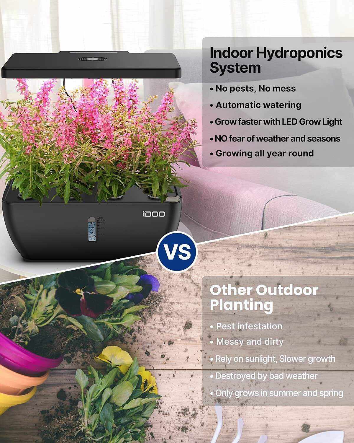 Hydroponics Growing System 12Pods, Indoor Garden with LED Grow Light