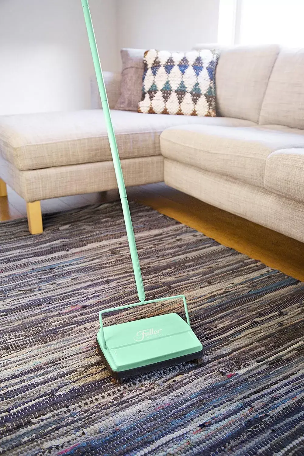 Fuller Brush 17027 Carpet & Floor Sweeper- Mini Stick Cleaner For Hardwood Surfaces, Wood Floors, Laminate, Tile- Small & Portable For The Home Or Office - Cleans Dust Pet Hair- Electrostatic & Silent