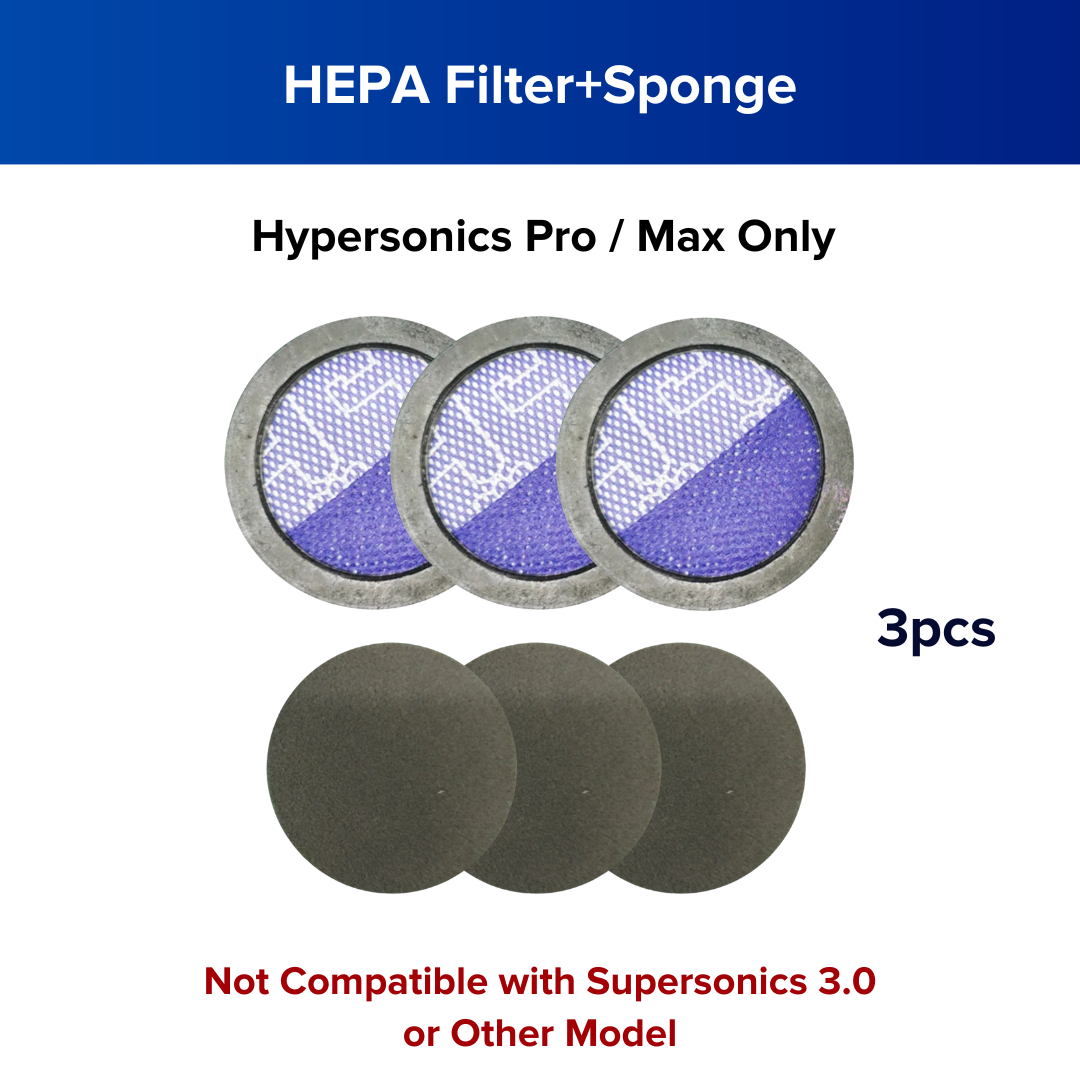 Hypersonics pro/Max HEPA Filter+Sponge*3