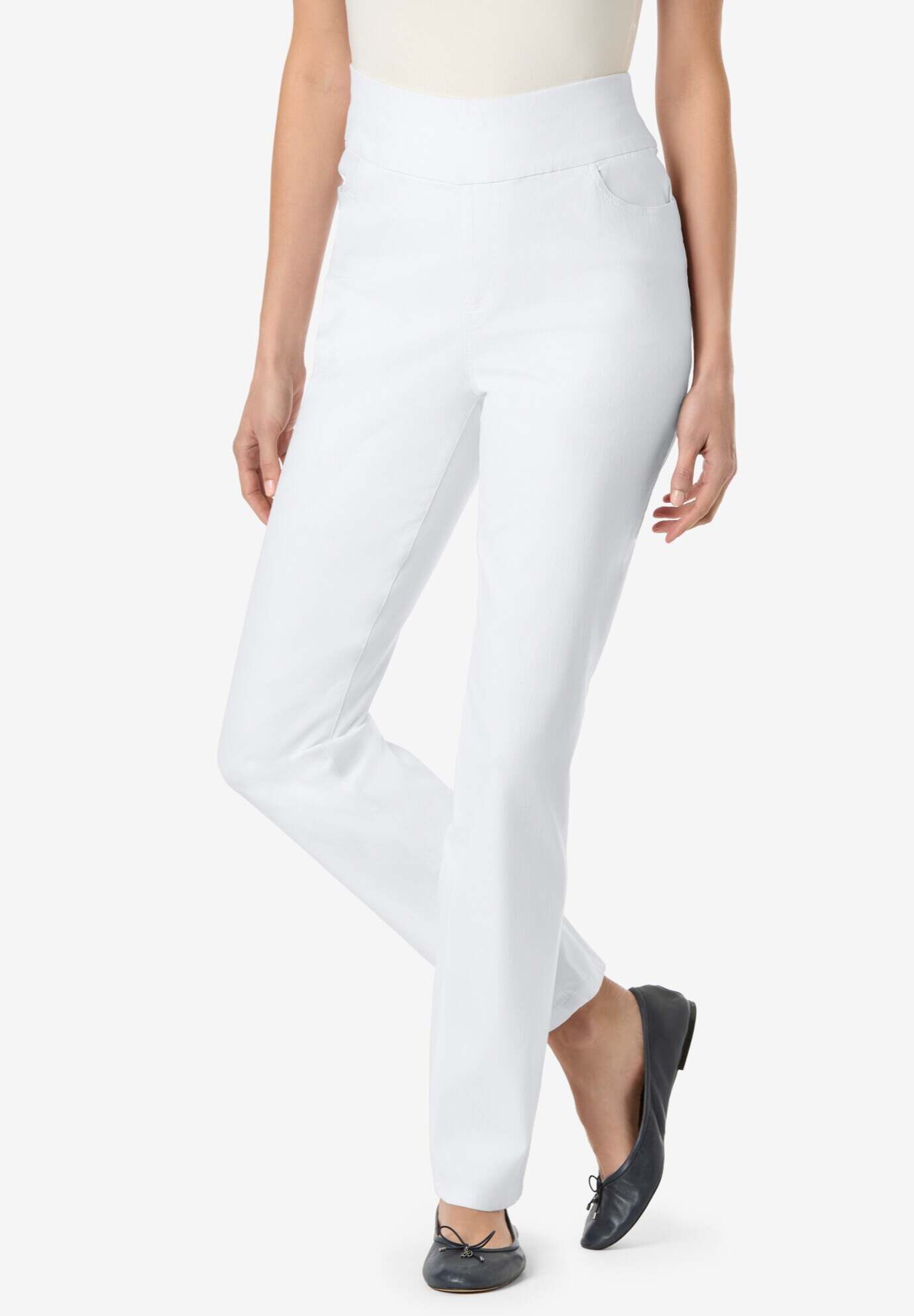 Flex-Fit Pull-On Straight-Leg Jean