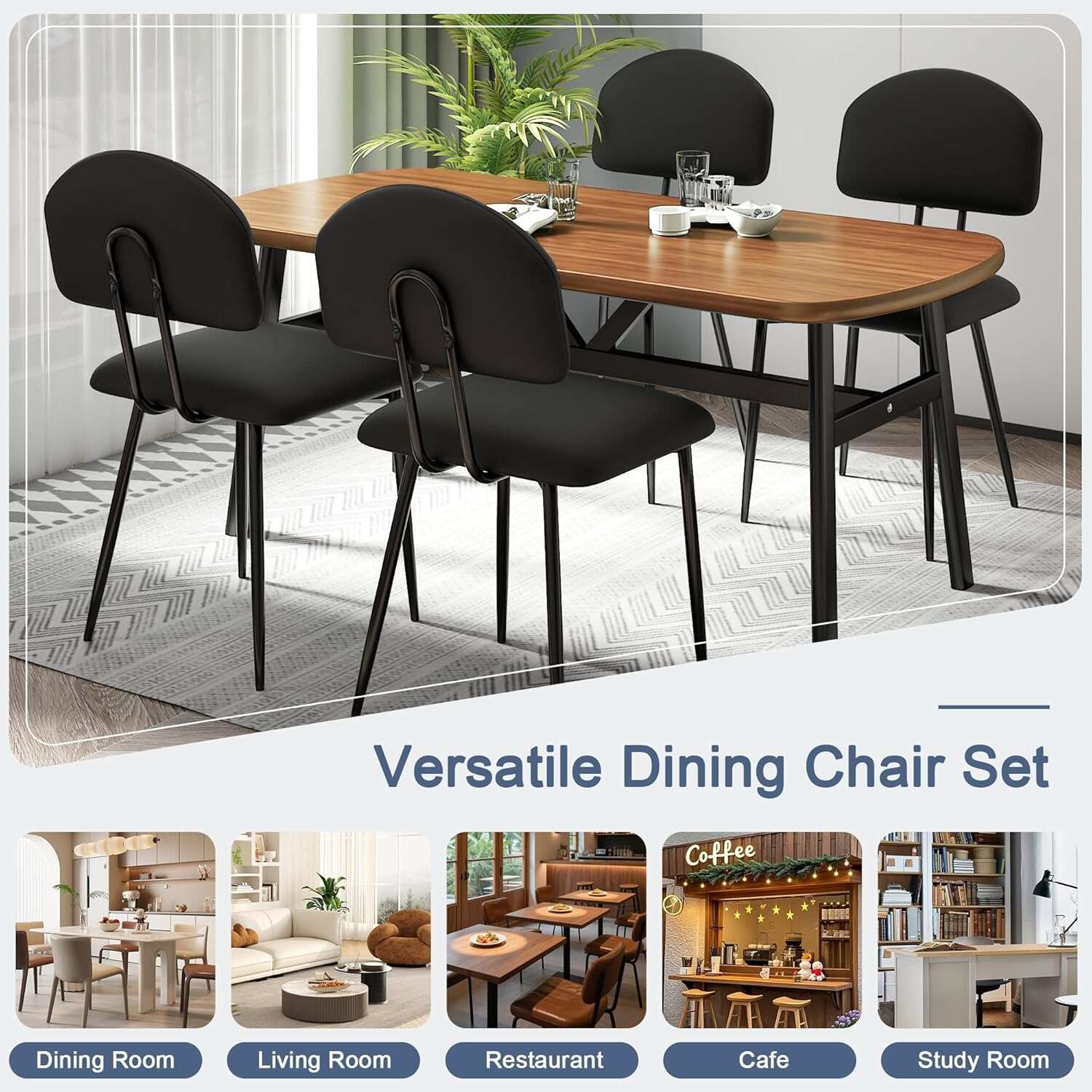 VECELO Dining Chairs Set of 2