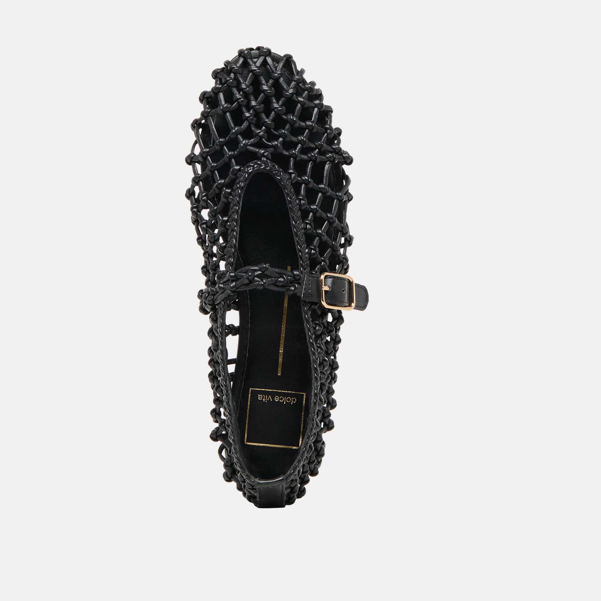 CLAIR BALLET FLATS BLACK WOVEN LEATHER