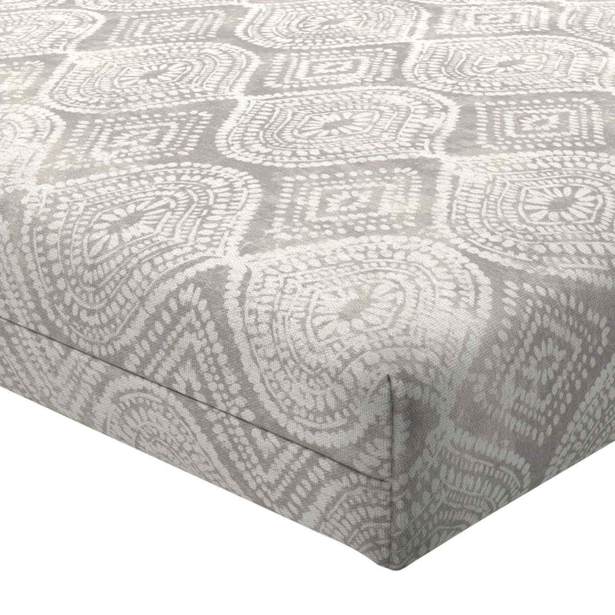 Grey Patna Geo Outdoor Square Seat Cushion