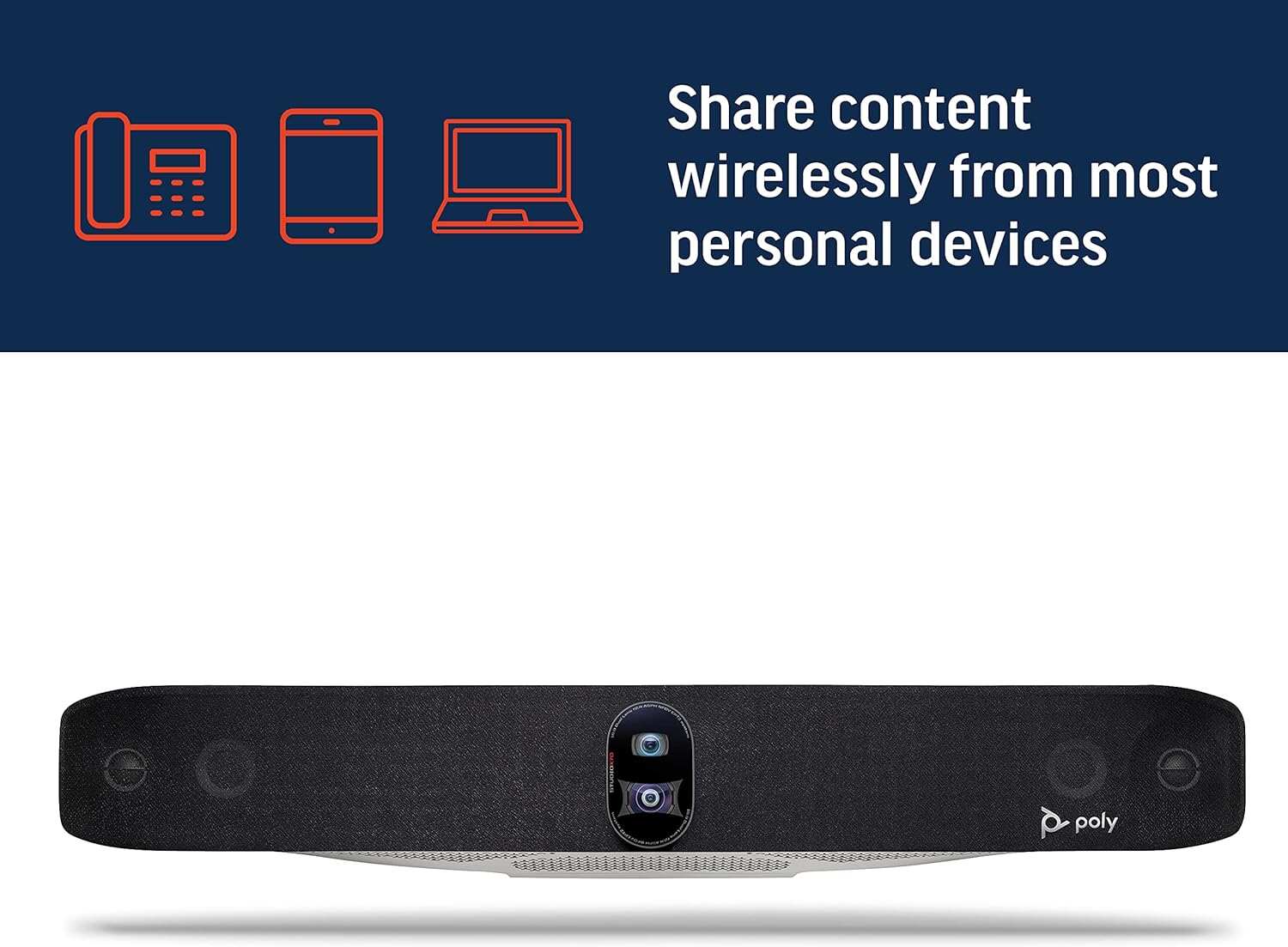 Poly - Studio X70 Video Bar + TC8 Touch Controller (Plantronics + Polycom) - Premium 4K Audio & Video Conferencing for Large Conference Rooms - Camera, Speakers, Mics - Works with Teams, Zoom & More