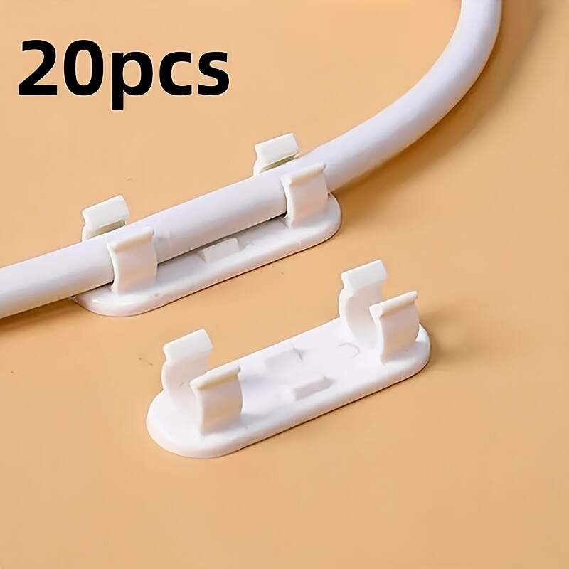 [20pcs Adjustable Cable Clips] 20pcs Strong Adjustable Adhesive Cable Management Clips | Wire Organizers for TV/PC/Network Cables, Under Desk & Wall Cord Holders for Home Office Organization, No Residue Removal