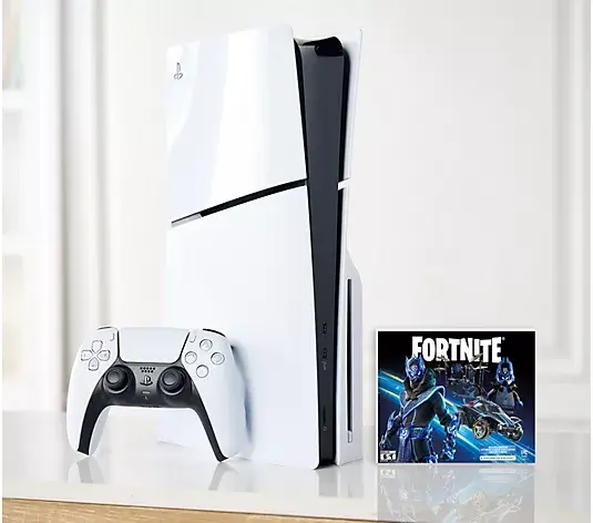 Clearance Sale PS5 Slim 1TB Disc or Digital Console with Fortnite Accs & 2 Controllers