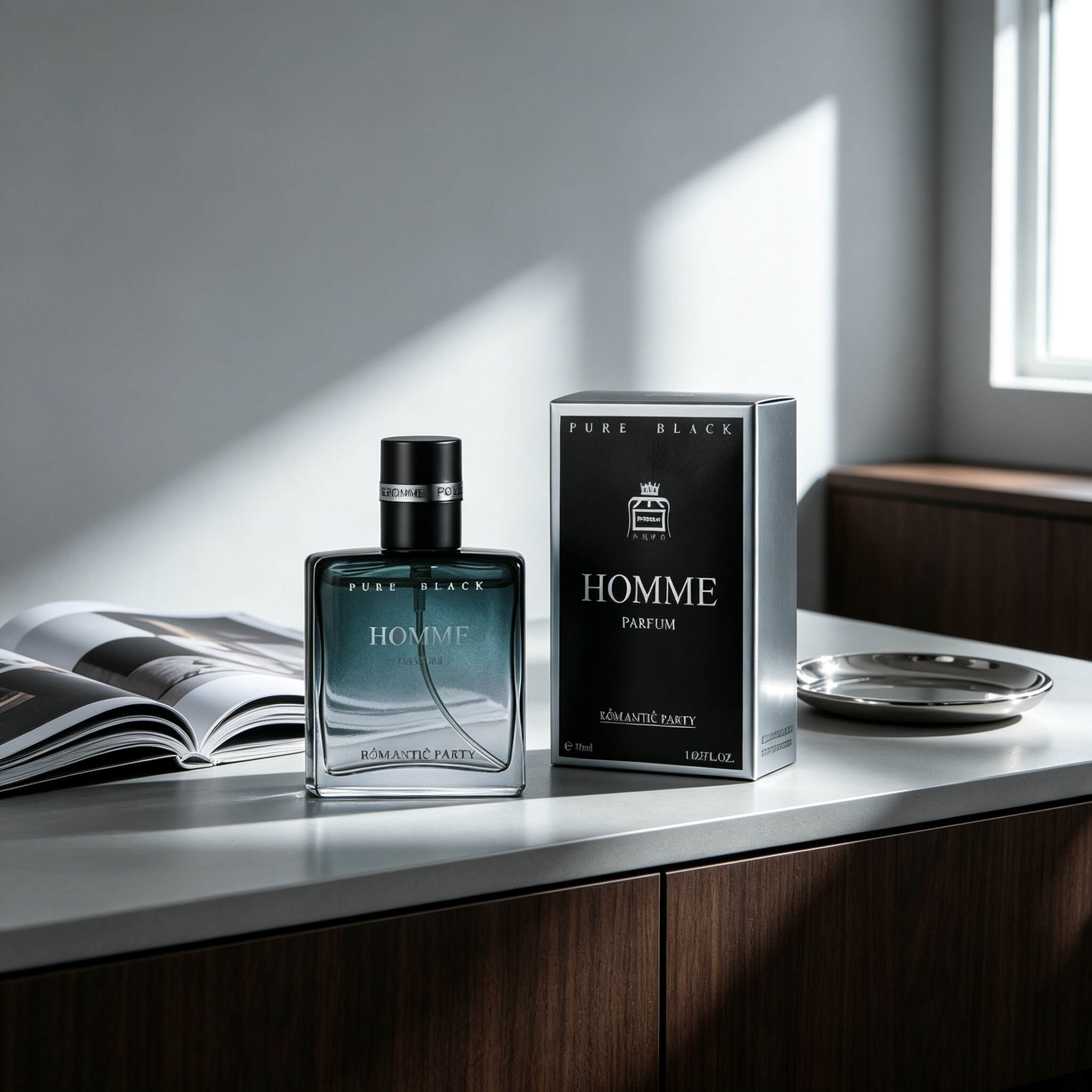 Pure Homme Men Cologne 30ml, Pure Black & Pure Blue Masculine Eau de Parfum
