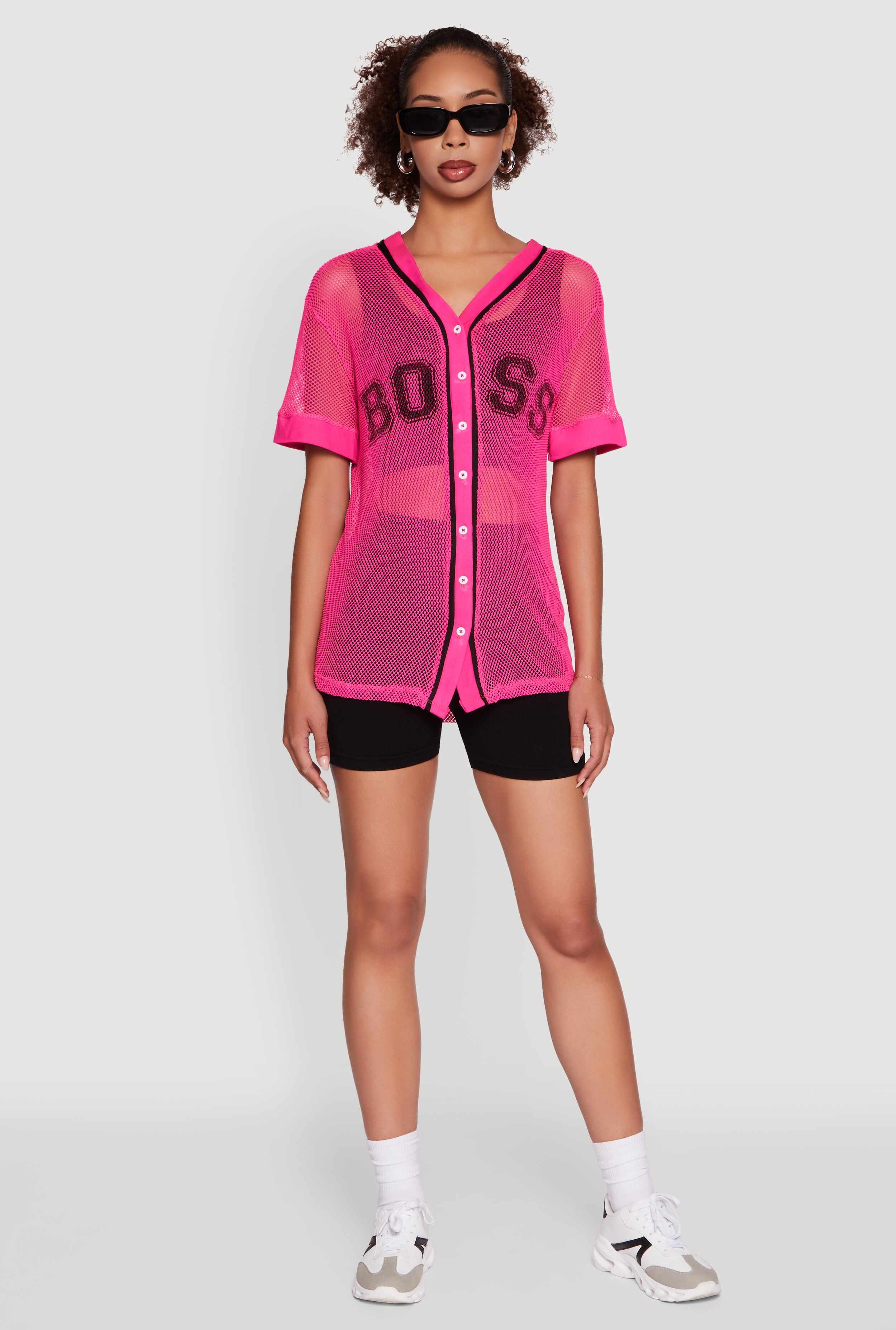 Fishnet Boss Graphic Baseball Shirt