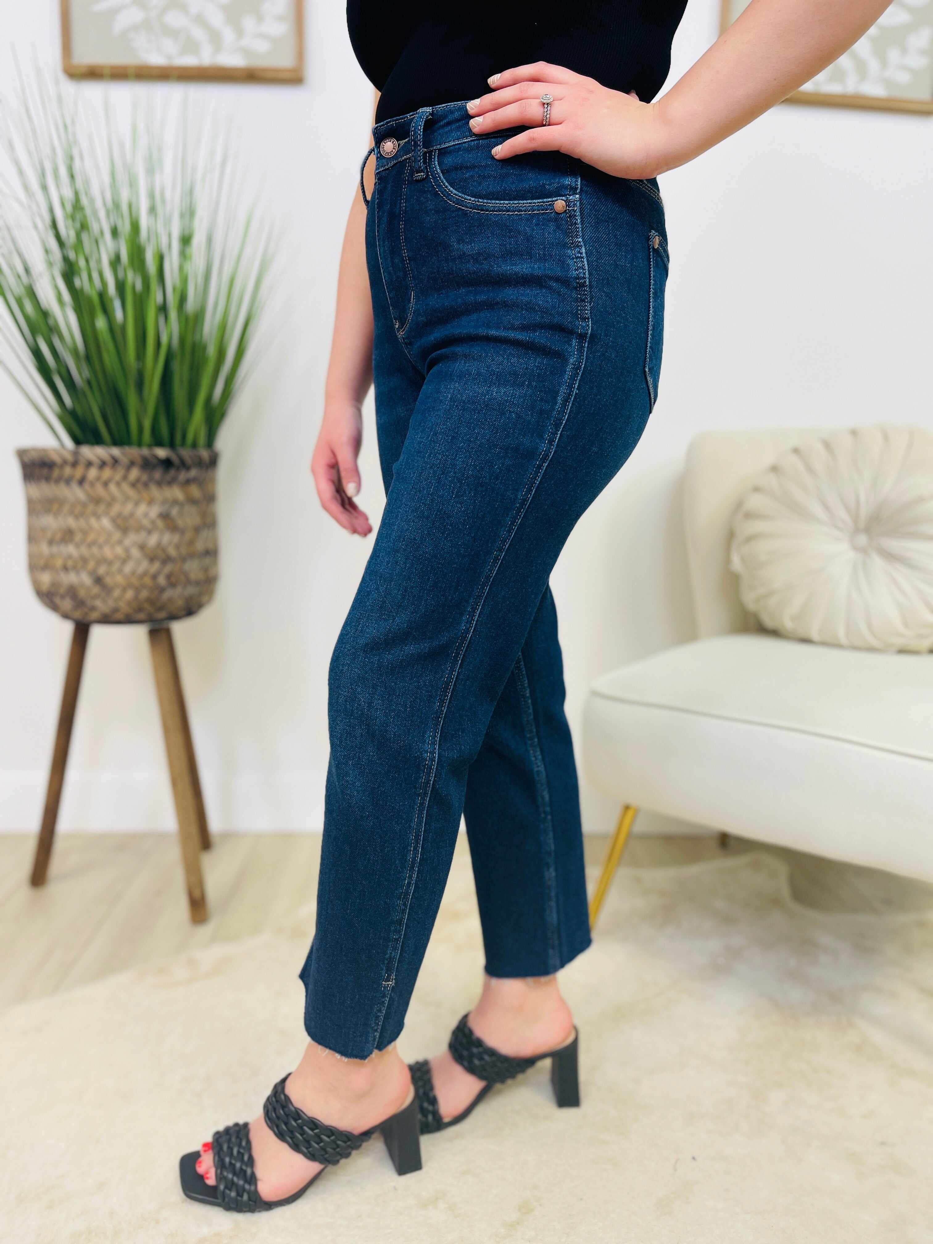 PLUS/REG You Can't Slit With Us Wide Leg Cropped Jeans