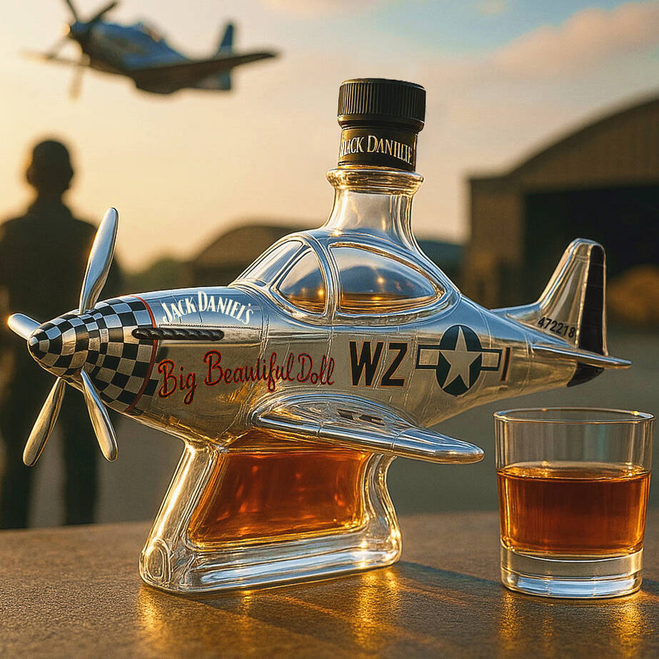Mustang P-51 D Whisky Bottle