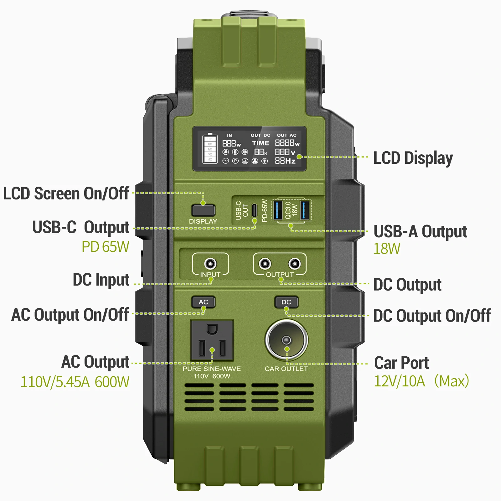 Spring Sale💥Last Day Buy 1 Get 1 Free💥Portable Power Station with Built-in Solar Panel