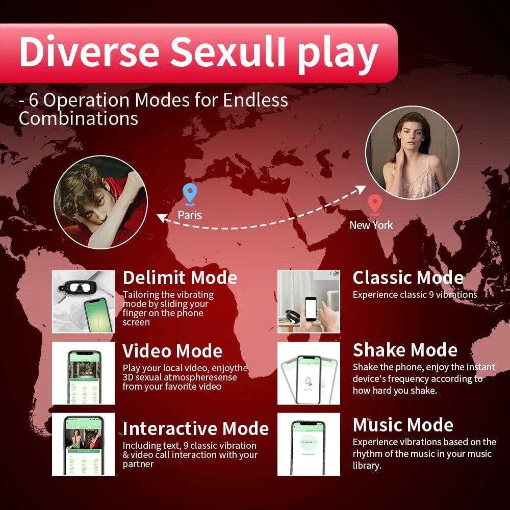 APP Remote Control Cock Ring Male Cock Ring Vibrator APP Remote Control Penis Ring Delay Ejaculation Erectile Enlargement Male Masturbator Sex Toy For Couple