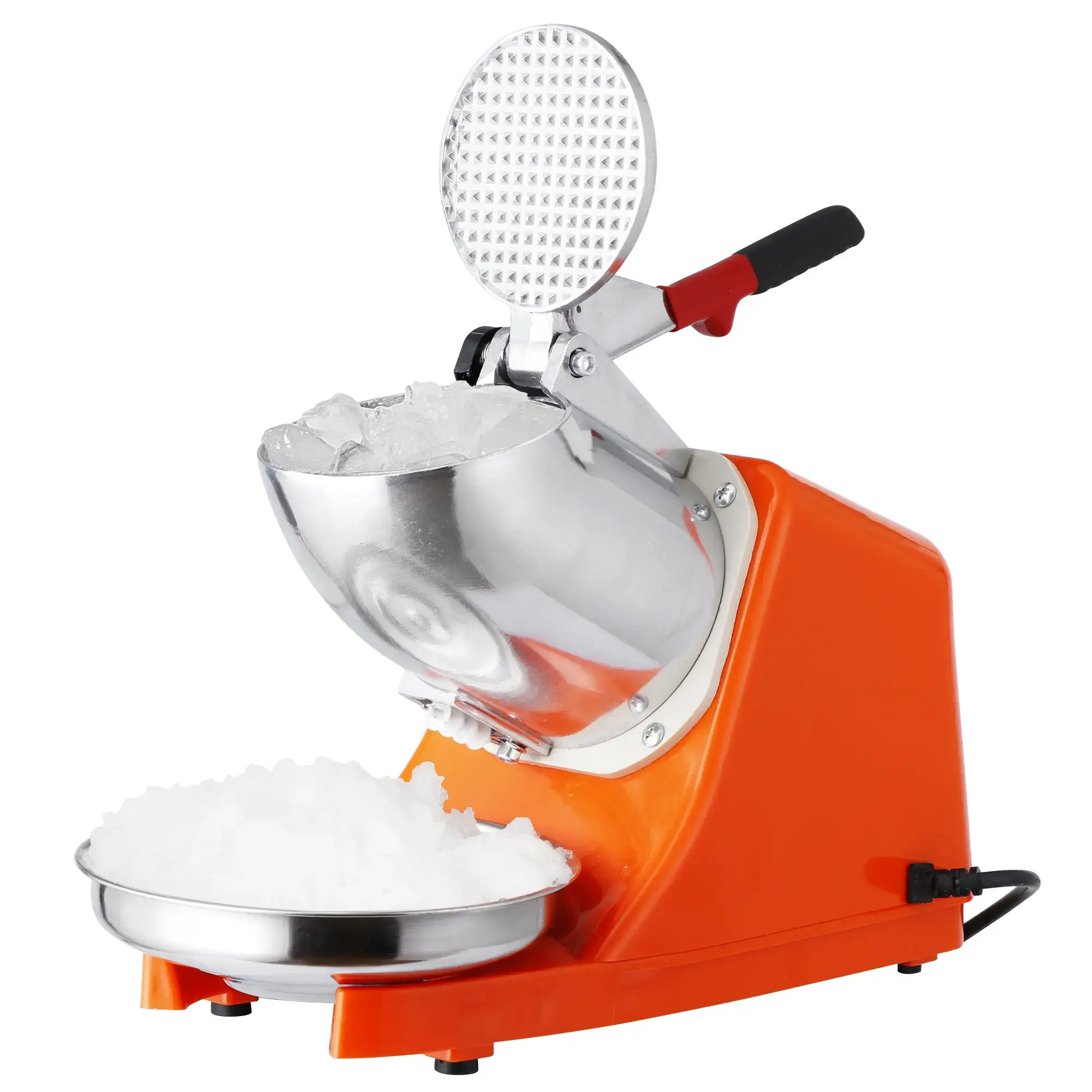 Commercial-Grade Shaved Ice Machine - Aluminium Home Ice Crusher, 143 lbs High-Output Slush Maker with Large Bowl, Waterproof Switch, Silver Kitchen Appliance