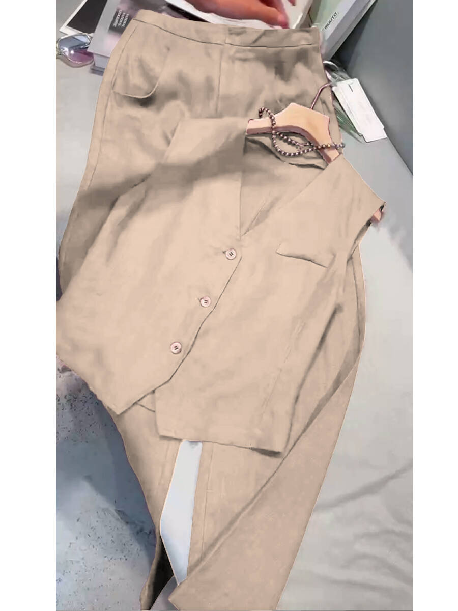 🔥Summer Arrivals🌟Women's Cotton And Linen Casual Vest and Pants Set