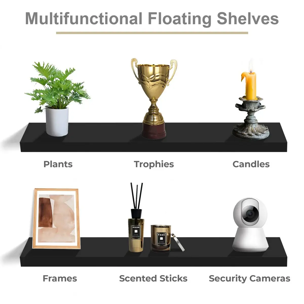 Sorbus Long Floating Shelves for Wall Set of 2 - 35