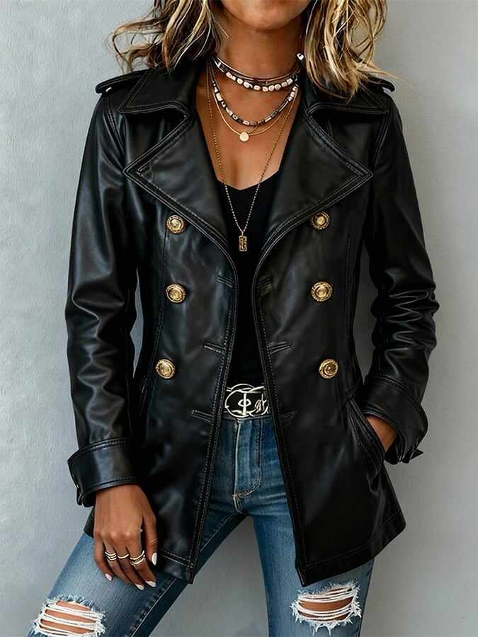 Women'S Casual Leather Jacket